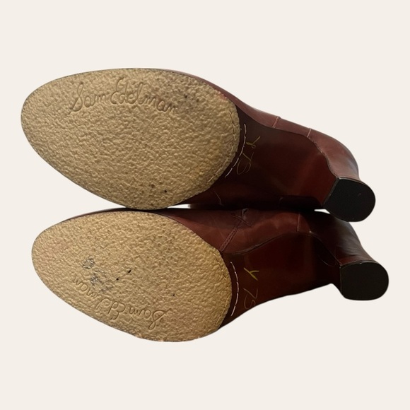 Burgundy leather knee high heeled boots Sam Edelman Seraphina size 11 - Picture 8 of 10